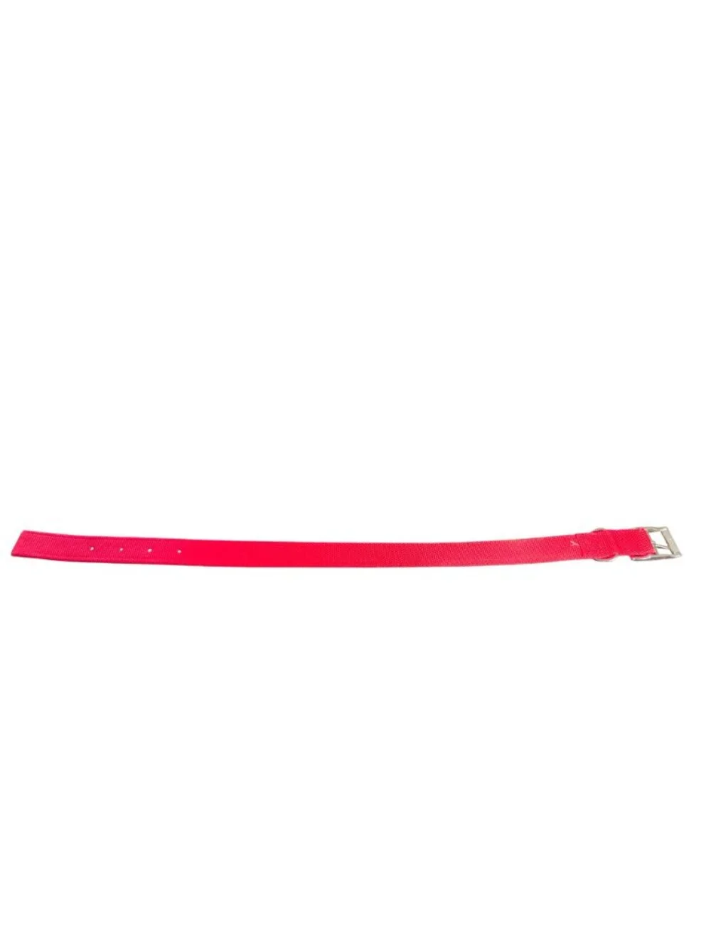 Red Adjustable Dog Collar With Metal Buckle - Size 26 Inches - Durable Nylon Mat